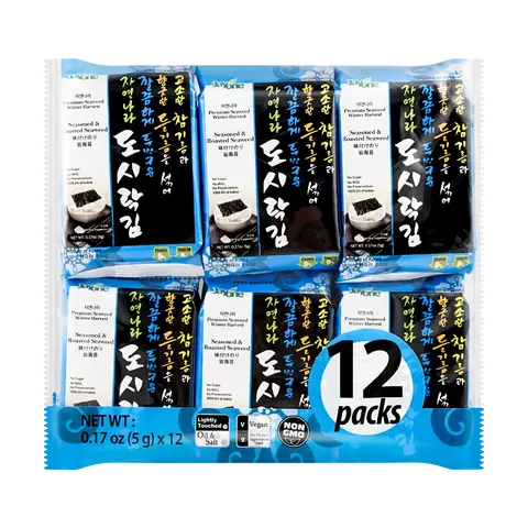 JAYONE Seasoned & Rosted Seaweed Snack 60g 12pc Clean & Simple Ingredients  Only 30 Calories Per Pack – Snack Without Guilt