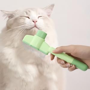 TemApex 2-Pack Pet Grooming Combs, Stainless Steel Long & Short Teeth for Shedding & Tangles, Professional Metal Hair Remover for Dogs, Cats & Rabbits (Easy to Clean)