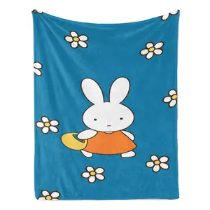 Miffy Baby Blanket Gift Set - Cute Rabbit Print, Soft Skin-Friendly Polyester, Machine Washable for All Seasons (Stroller, Crib, Travel) 30"x40"