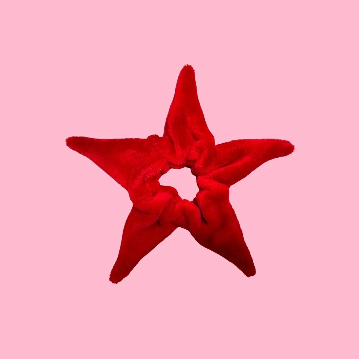 Red star scrunchie