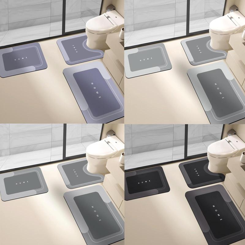 Bathroom Toilet Mat, 1/3pcs Non-slip Bathroom Floor Mat, Diatomite Bathroom Mat, Room Decor Water Absorbent Interior Rug for Bathroom Living Room Kitchen Laundry Bathroom Home Decor, Drying Doormat, Bathroom Accessories, Household Items, Home Goods