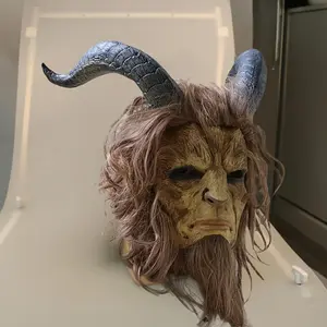 Realistic Beast Mask Headpiece, Halloween Wearable Movie Performance Prop, Perfect for Halloween Party Pranks, Horror Mask, Costume, Props
