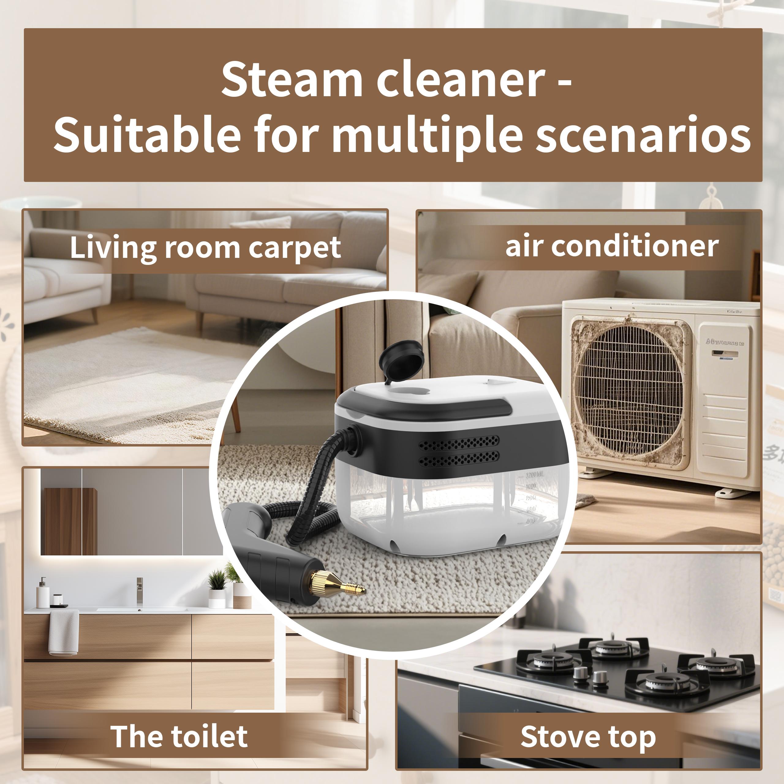 High Pressure Handheld Steam Cleaner for Home Use, Portable Chemical-Free Steamer with 10 Attachments for Deep Cleaning Kitchen, Bathroom, Grout, Sofa, Car & Floor