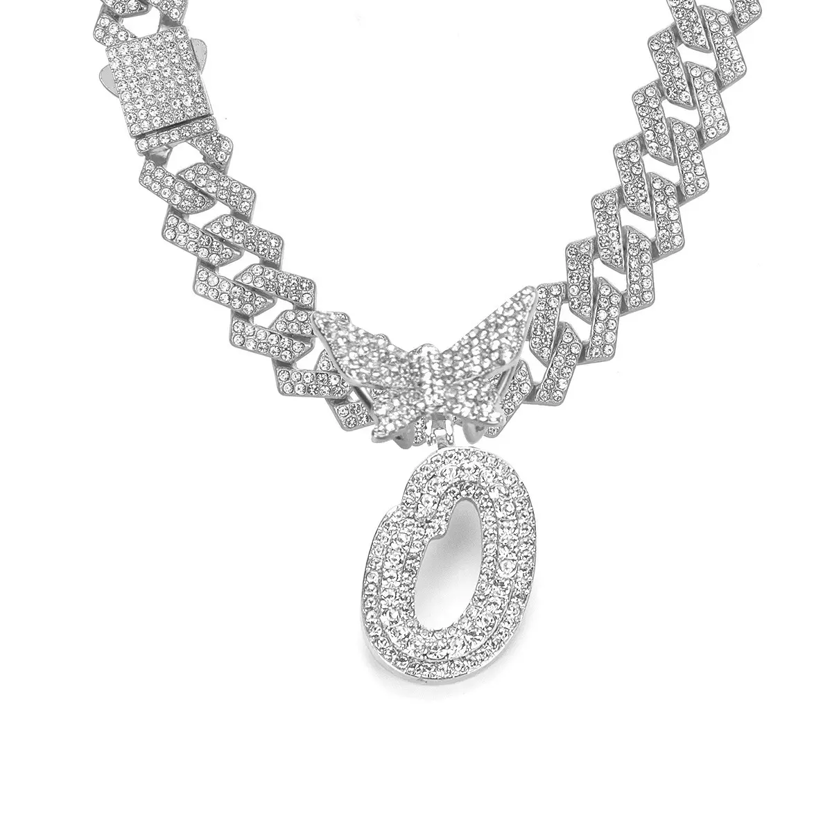 Silver letter necklace O