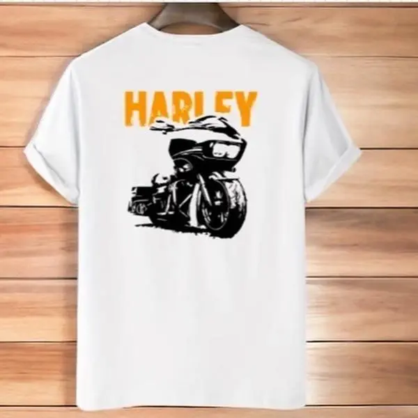 Harley Road Glide  T shirt Unisex Stylish Tee Breathable Casual Cotton
