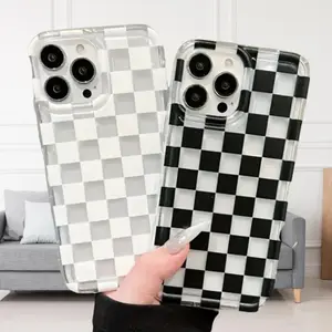 Checkerboard Pattern Phone Case, Anti-drop Cellphone Protective Case, Total Protective Shockproof Mobile Phone Cover Casing for iPhone 11 12 13 14 15 Pro Max