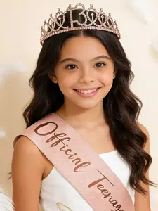 Teenage Birthday Party Essentials Set, Official Crown Ribbon Accessory, Perfect Photo Prop for Celebrations & Parties, Party Supplies, Party Accessories, Party Props