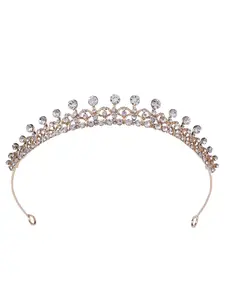 DrillBridal Wedding Hair Accessories Hairband, Birthday Alloy with Water Drill Simple Bridesmaid Accessories Small Crown Tiaras