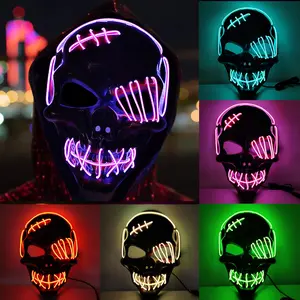 Halloween Scary One-Eyed Pirate Mask Spooky Led Mask Adult Glowing Light up for Halloween Party