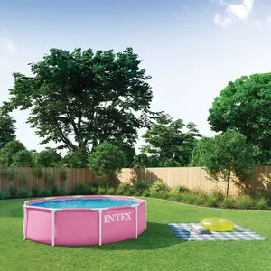 Pink Round Metal Frame Pool