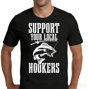 Unisex Fishing Saying Fisherman Gift T-Shirt, Sarcastic Angler Graphic Tee, Novelty Short Sleeve Apparel for Men and Women, Casual Outdoor Sport Fashion Top, Hook and Line Streetwear Shirt