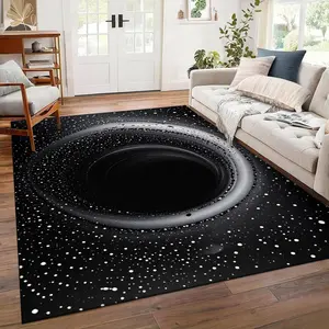 3D Universe Hole Carpet, Soft Non-Slip Rug, Starry Sky Visual Trap Mat, Home Decoration for Living Room Bedroom Kitchen Bathroom Study