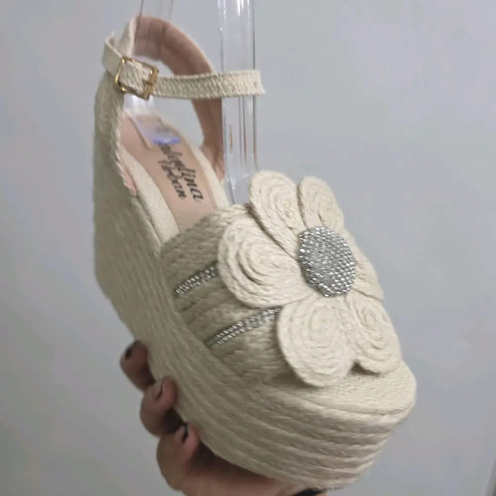 Erika High-Heel Sandals, 12 cm Heel Height Wedge