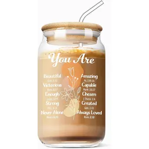 Gifts for Women - Birthday Gifts Ideas for  Friend Sister Mom Inspirational Religious Encouraging Thank You Gifts 16 Oz Can Glass