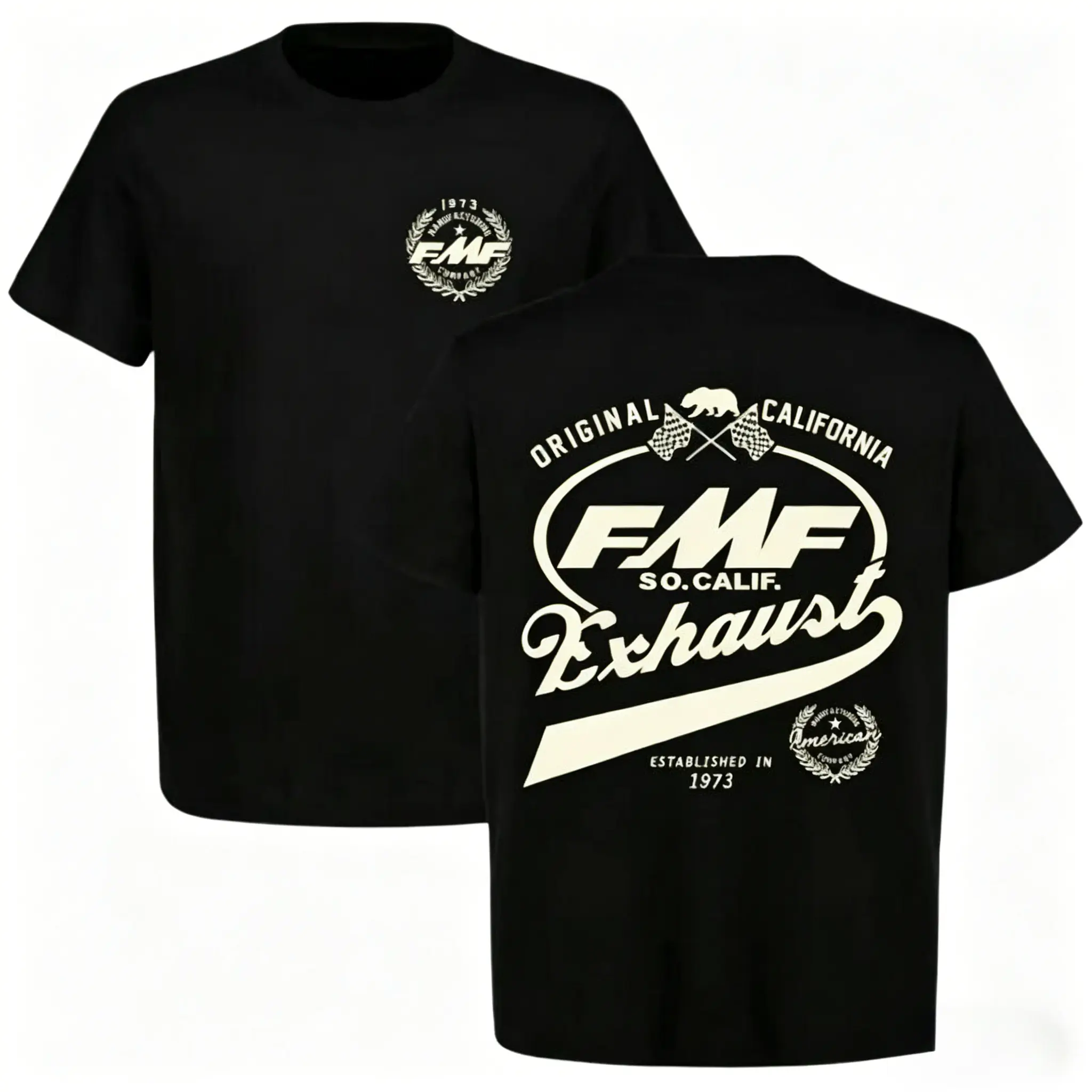 FMF Racing Fuel 1973 T-shirt - Vintage Off-Road Motorcycle Pattern, Unisex Comfort Colors, High-Quality Printed, Men's Round-Neck Short-Sleeve, Casual Spring Summer Top, Streetwear Everyday summerwins,summerwins