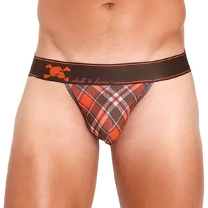 Tartan Plaid Orange Thong