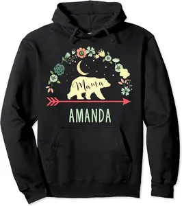Amanda Name Gift Floral Personalized Mama Pullover Hoodie - Brayanner Shop 26B07Z6H9MYN