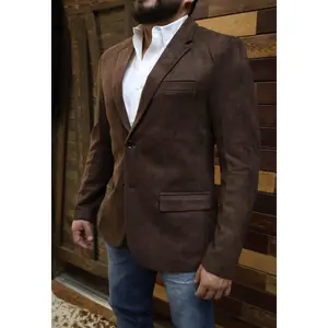 Platini: Mens Brown Suede Blazer