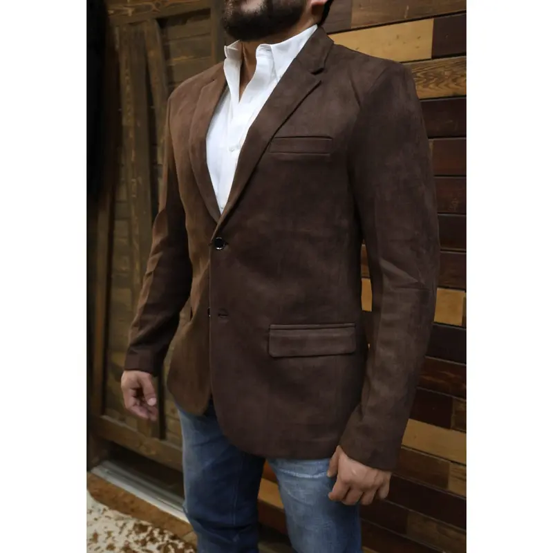 Platini: Mens Brown Suede Blazer