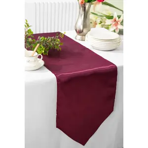 13.5"x108" Satin Table Runner - Burgundy (1pc)