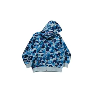 BAPE ABC Camo Rayon Relaxed Fit Shark Full Zip Hoodie Blue (men) by StockX