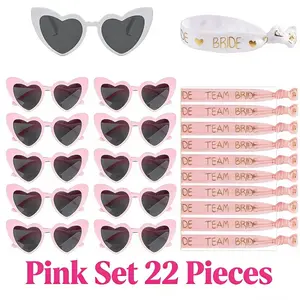 22-Piece Maid of Honor Proposal Gift Set, Bachelorette Party Glasses, Bridal Team Hair Bands, Wedding Accessories for Halloween Christmas