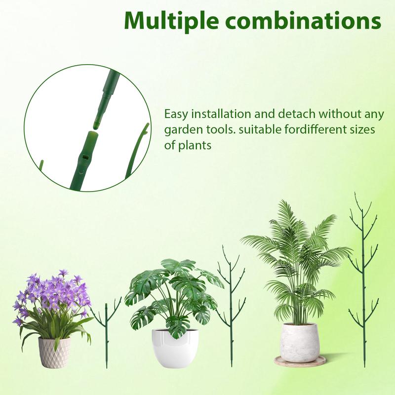 6 Pack of Stackable Monstera Plant Support - Garden Stakes for Indoor and Outdoor Plants, Great for Climbing, Potted Pothos and Philodendron