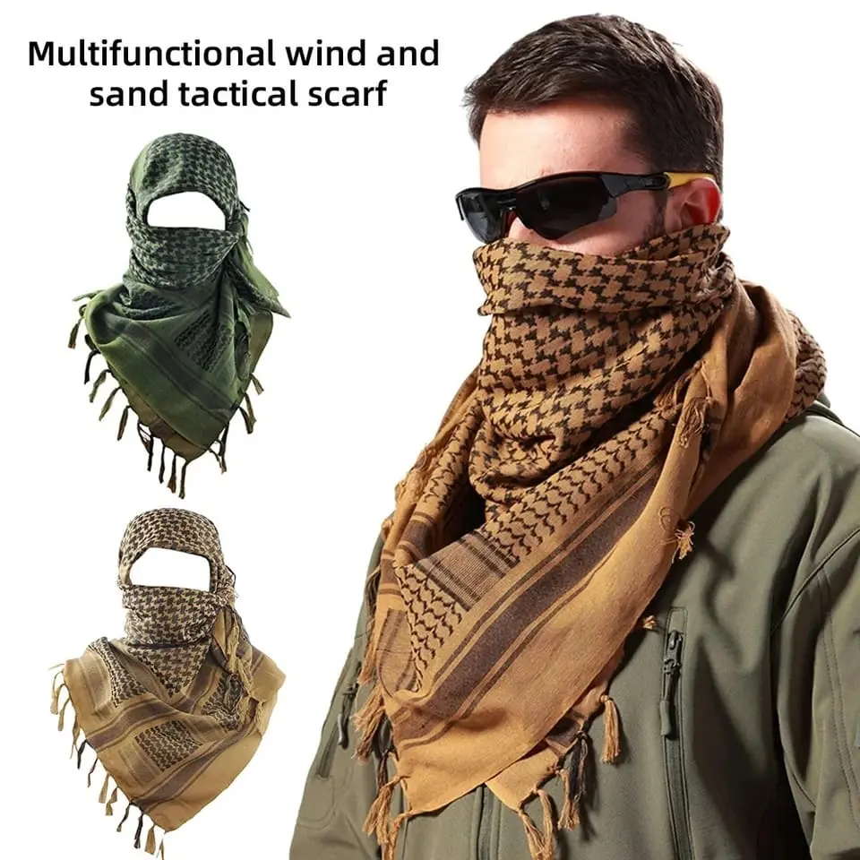 Desert Warrior Tactical Keffiyeh Shemagh Scarf - Unisex Wind Protection Versatile Wrap