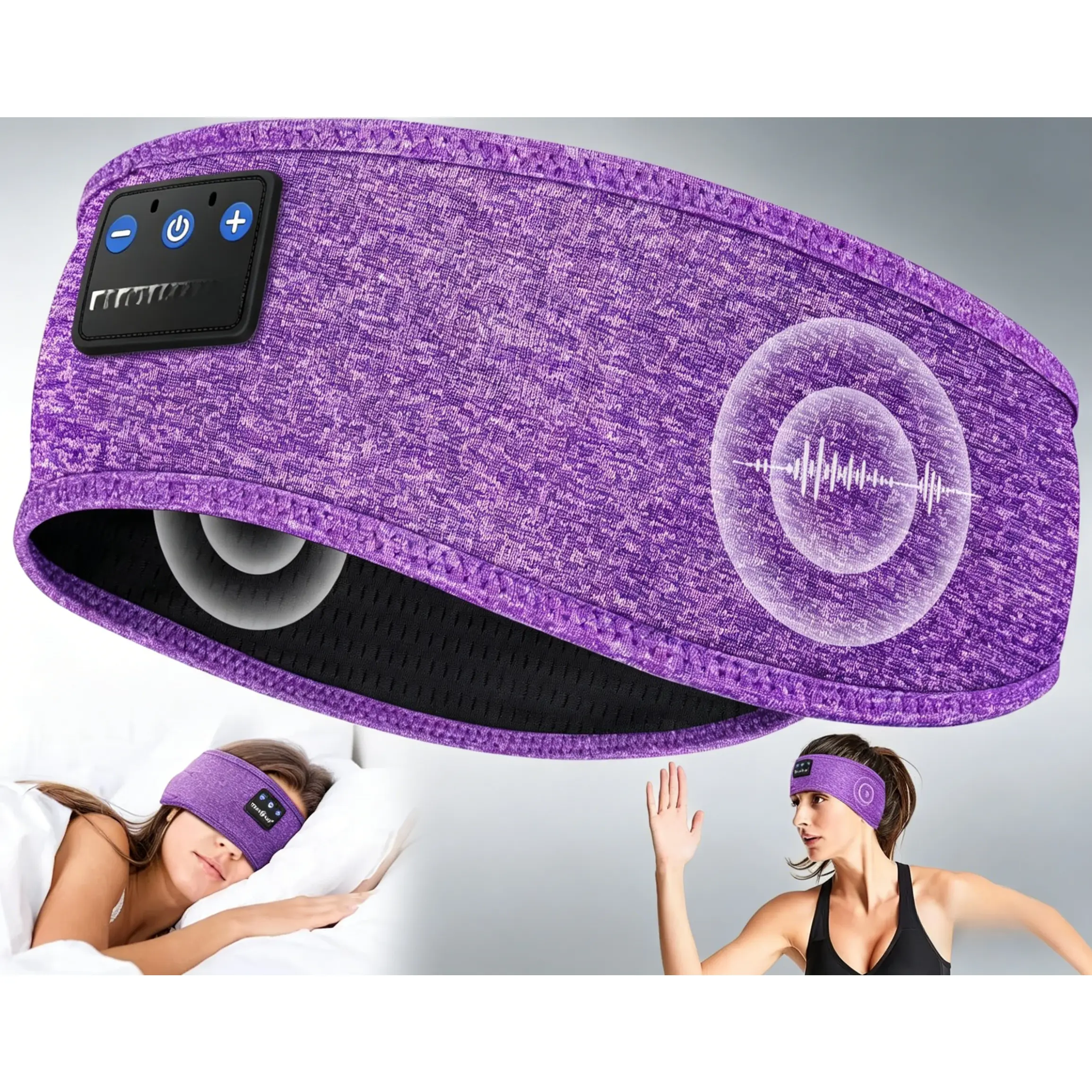 Bluetooth 5.4 Sleep Headband Earbud Headset, Sweat-Resistant Wireless Sports Headphones with Ultra-Thin HD Audio Speakers, Wireless Play for Workouts, Unique Electronic Gift for Outdoor & Indoor Recreation, Water Resistant, Cool Electronic Gadget