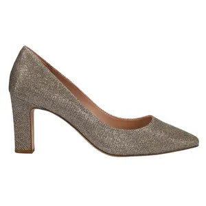 Cole Haan Womens Mylah Glitter Pointed Toe Block Pumps Dress Casual Mid Heel 2-3" - Gold
