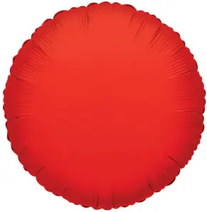 18" Solid Red Round Foil Balloon - Metallic Circle Balloon for Party Decor