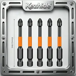 Kezhide PH2 Strong Magnetic Cross Torque Head Screwdriver S2 Steel Electric Head High Hardness Anti-slip Drill Bit for Woodworking DIY Supplies 65mm 5pcs 10pcs 20pcs