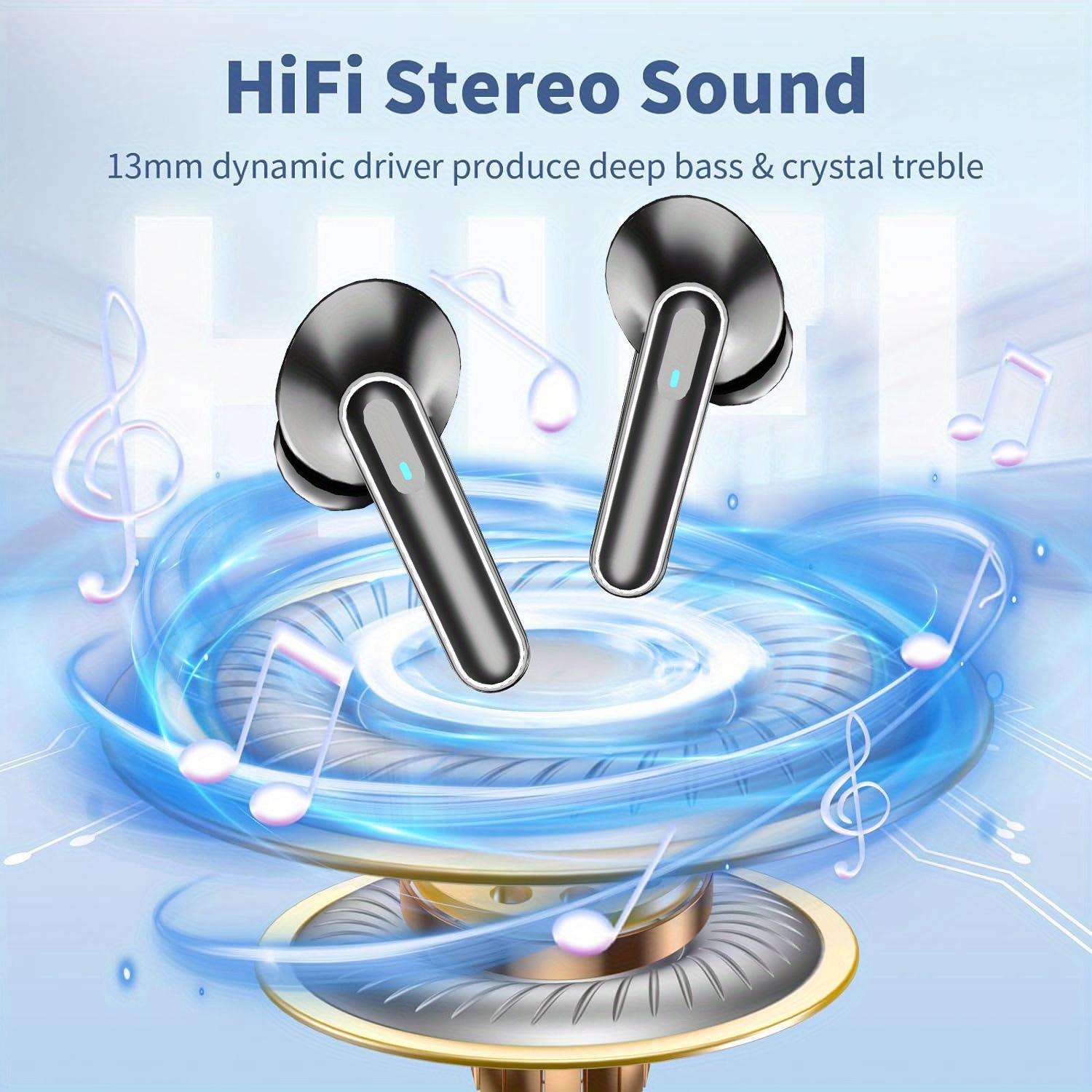 Wireless Earbuds for Music, Stereo Headset, Touch Control in Ear Earphones, Sport Headphones with LED Digital Display Charging Case