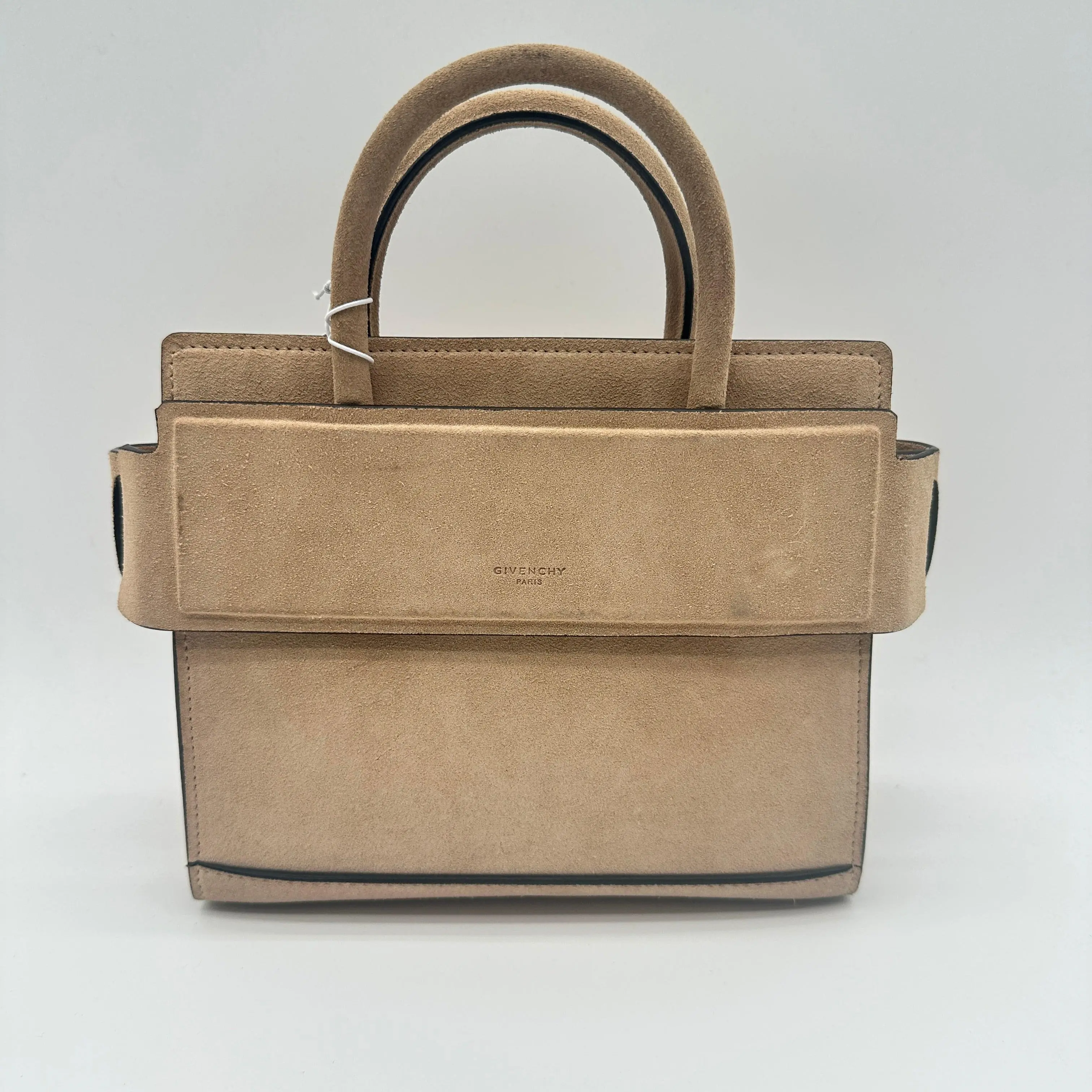 Pre-owned GIVENCHY leather Tote Bags Small Horizon Handle Bag Beige LDM 1814