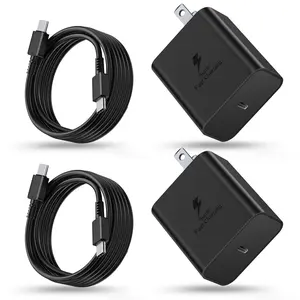 2-Set PD45W Super Fast Charger with 2M Cable, 3.0 Portable Charger Block for Samsung Galaxy NoteBooks and Tablets