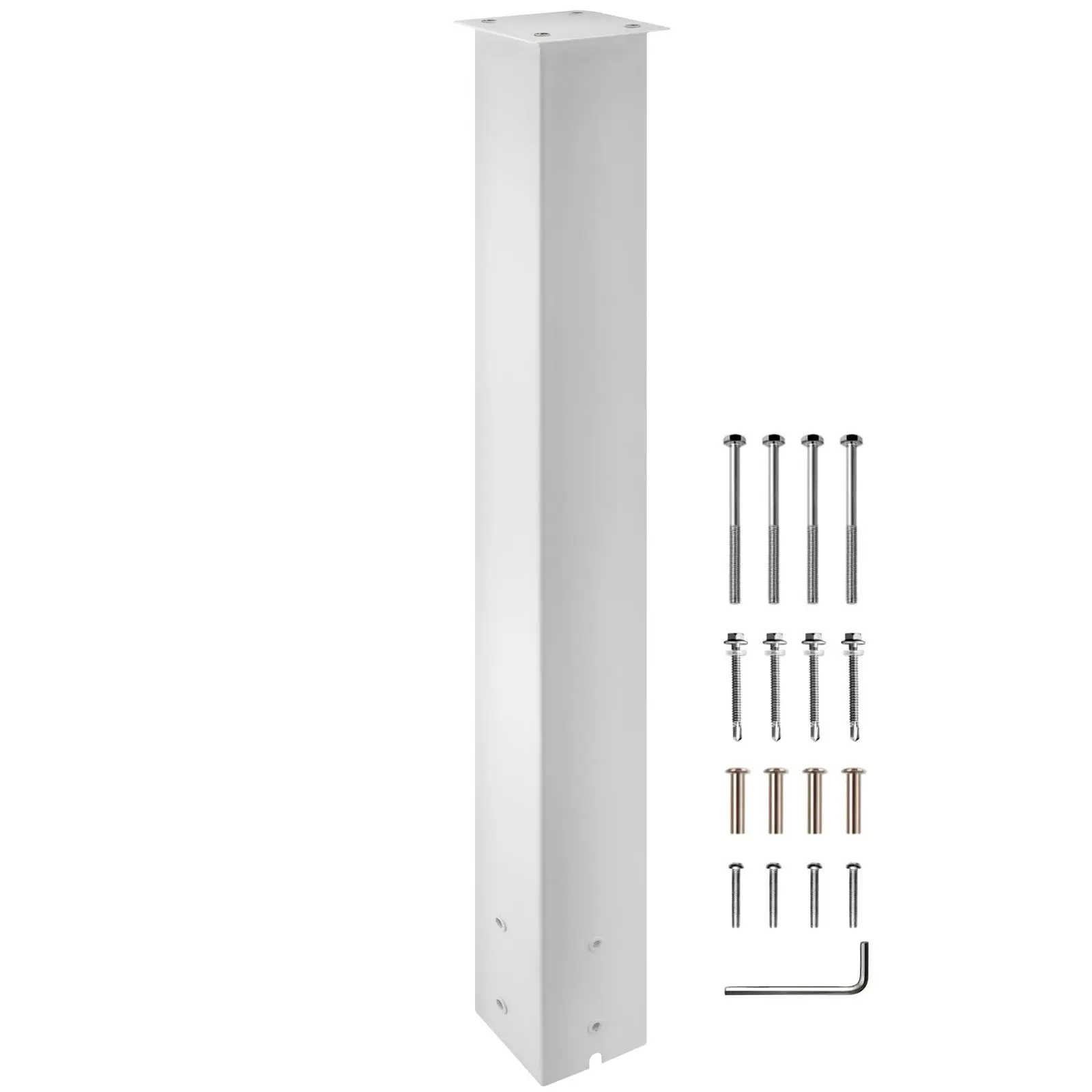 【summerfinds】VEVOR Mailbox Post, 43" High Mailbox Stand, White Powder-Coated Mail Box Post Kit, Q235 Steel Post Stand Surface Mount Post for Sidewalk and Street Curbside, Universal Mail Post for Outdoor Mailbox