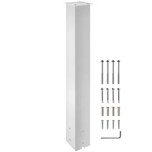 VEVOR Mailbox Post, 43" High Mailbox Stand, White Powder-Coated Mail Box Post Kit, Q235 Steel Post Stand Surface Mount Post for Sidewalk and Street Curbside, Universal Mail Post for Outdoor Mailbox