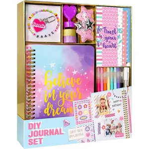 DIY Journal Kit for Girls – Scrapbook, Art & Craft Supplies, Stickers, Glitter Pens, Spiral Notebook, Creative Teen & Tween Gifts, Birthday, Stocking Stuffers, Scrapbooking Kit 8-14
