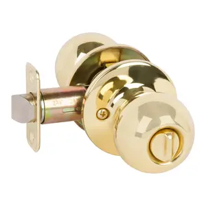 Ashland Privacy Door Knob, Polished Brass