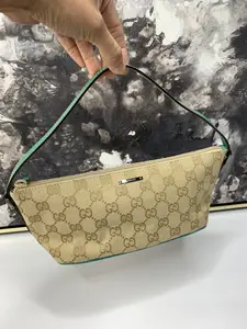 Pre-owned GUCCI fabric canvas Small Leather Goods Boat Pochette