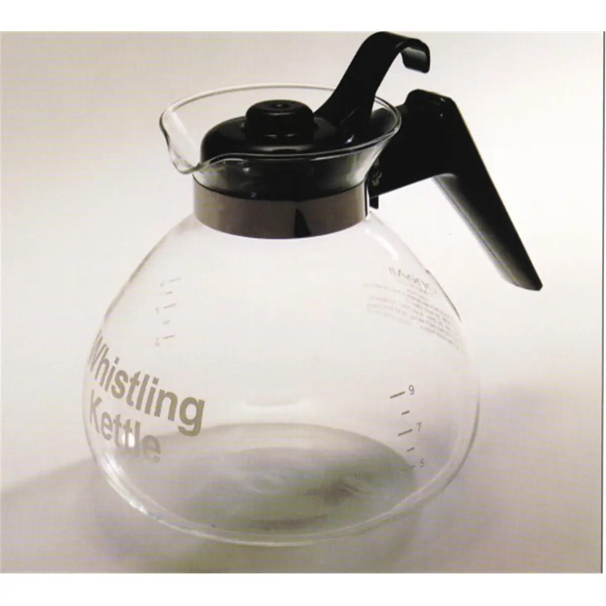 212 MAIN 12-Cup Glass Stovetop Whistling Kettle - Glass Body, Metal-Plastic Components, Secure Lid, Essential for Camp Kitchen Coffee & Tea Prep, Camping, Heat Resistant