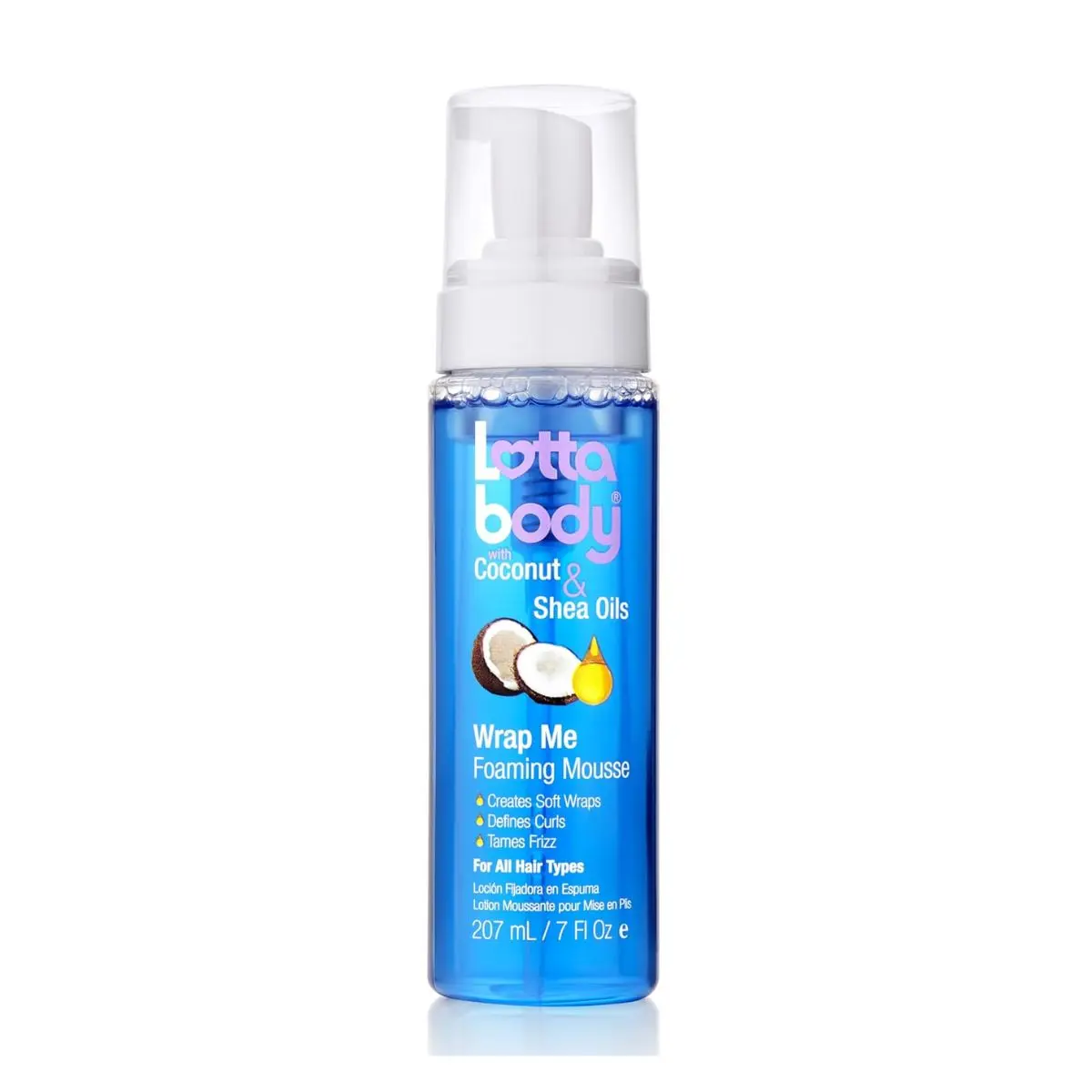 Lottabody Wrap Me Foaming Mousse with Coconut & Shea Oils, Lightweight Moisture-Rich Curl-Defining & Frizz-Control Styling Mousse for Natural Curly, Coily & Relaxed Hair, 7 oz