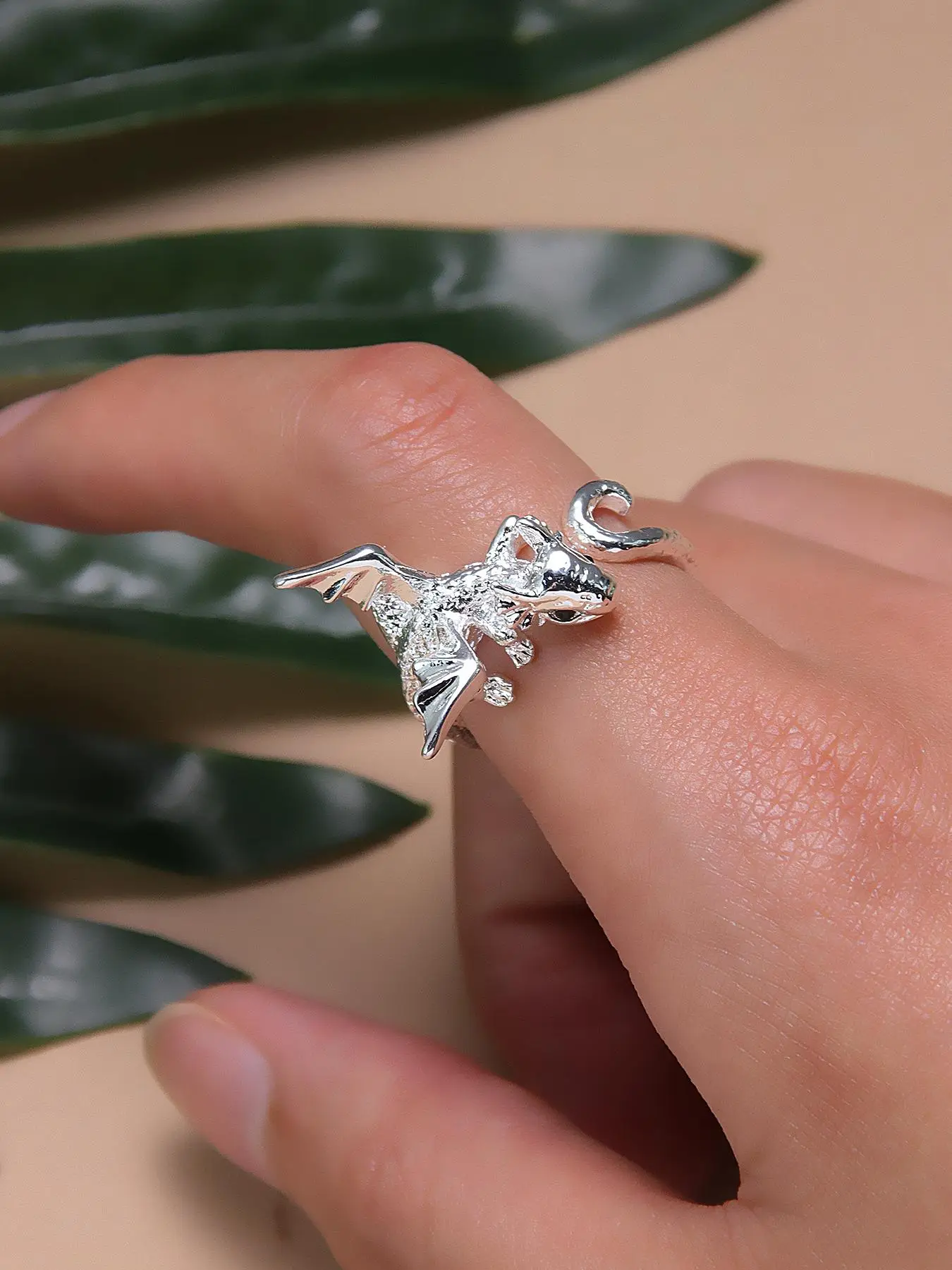 Cute Flying Dragon Design Ring, Fashionable Animal Shaped Ring for Women & Men, Fashion Jewelry for Party, Daily Decor, Trendy All-match & Exquisite J