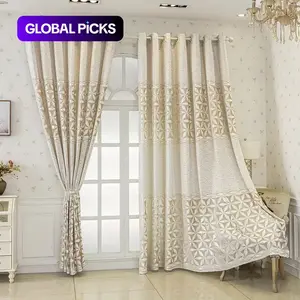2pc New Simple Dual-Row Hollow Out Milk Color Perforated Window Curtain, Finished Curtains for Bedroom Living Room Balcony #GLOBAL PICKS