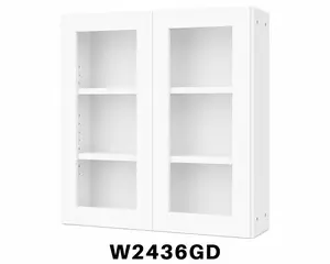 W2436GD Launch Collection Shaker Wall Glass Door Cabinet | 24"W x 36"H x 12"D