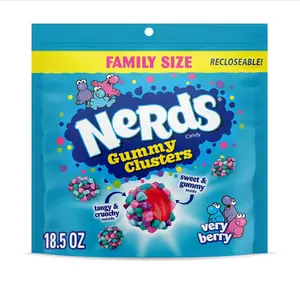 NERDS Gummy Clusters, Candy, Very Berry, Crunchy and Gummy, 18.5 oz
