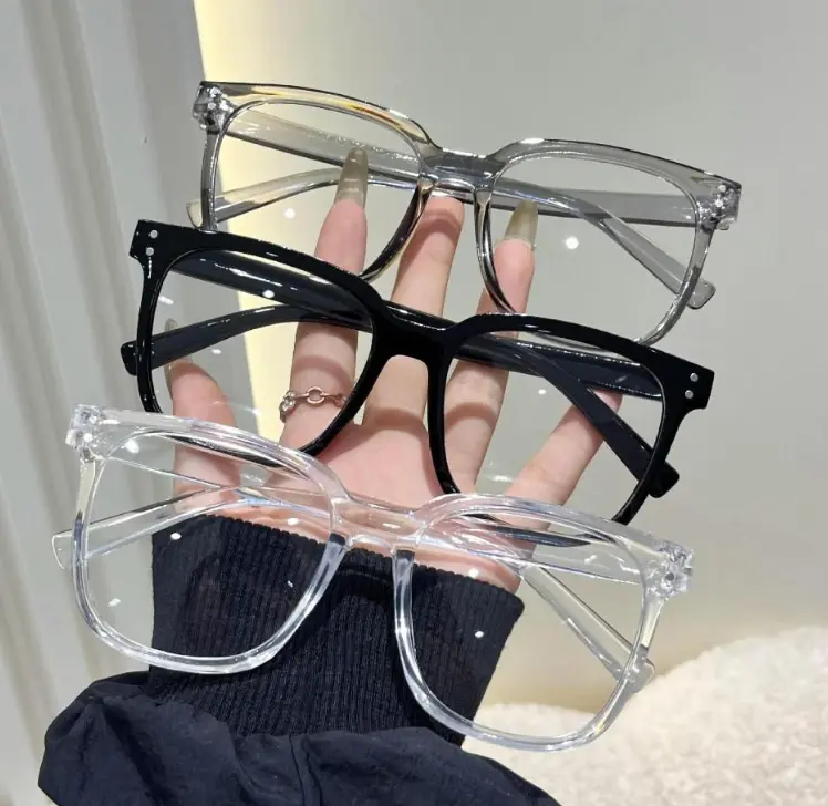 3pcs Unisex Square Frame Blue Light Blocking Glasses - Clear-Tint Sleek Non-Prescription Eyewear, Stylish Campus Look, Face-Flattering Optical Glasses, Blue Lights Glasses, Clear-Tint Non-Prescription Glasses