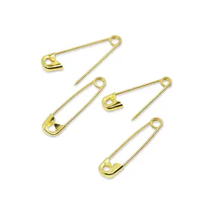 Safety Pins, Assorted Sizes, Gilt, 50 pc
