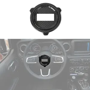 For 2018+ Jeep Wrangler JL/Gladiator JT Interior Steering Wheel Center Cover Trim