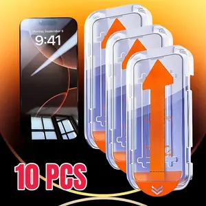 10pcs Tempered Glass for iPhone 13/13 Pro/13 Pro Max, Anti-Fingerprint, Easy Installation, Oleophobic Coating, Durable Protection for iPhone Accessories